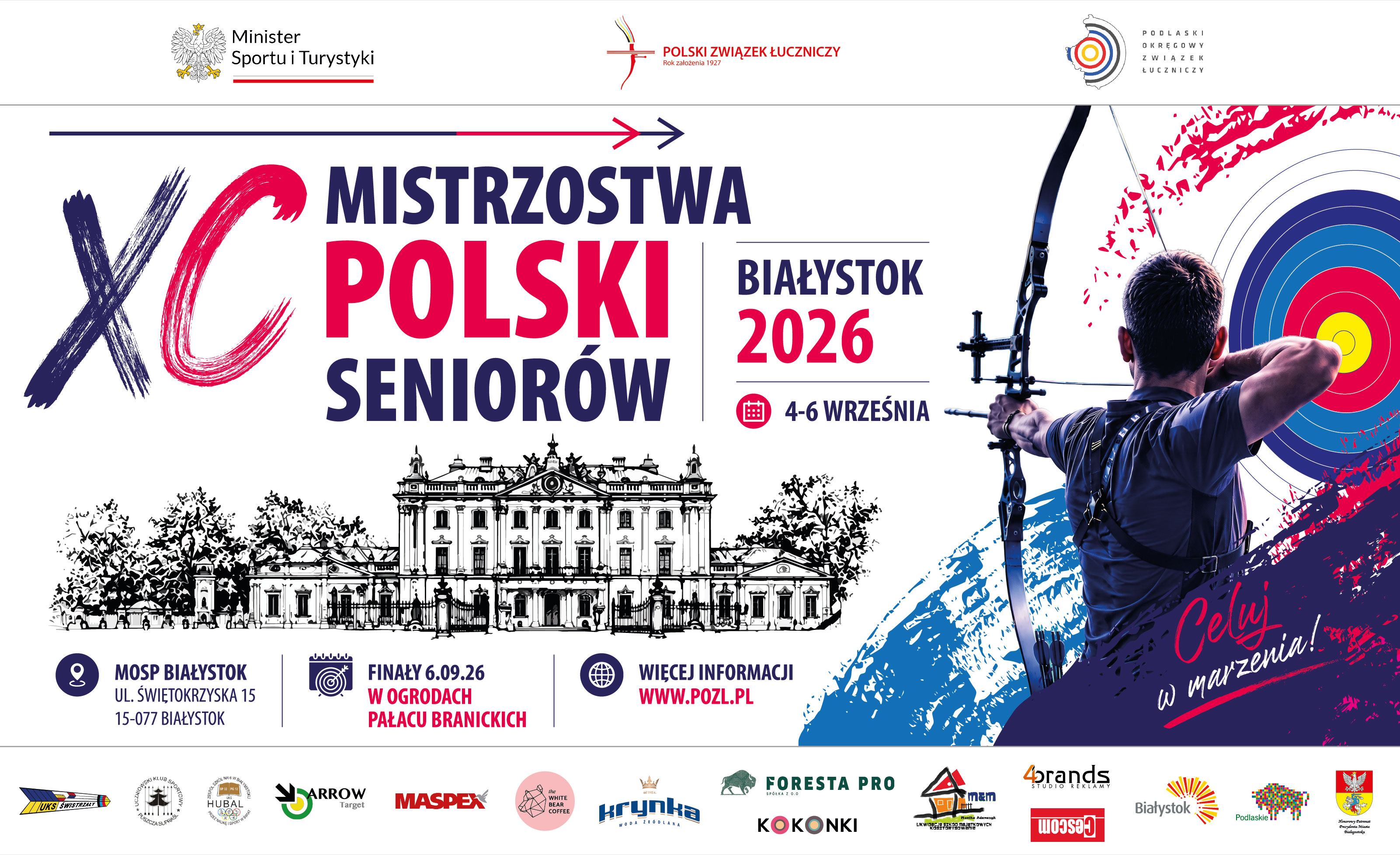 XC Mistrzostwa Polski Seniorów w Łucznictwie – Białystok, 3–6 września 2026